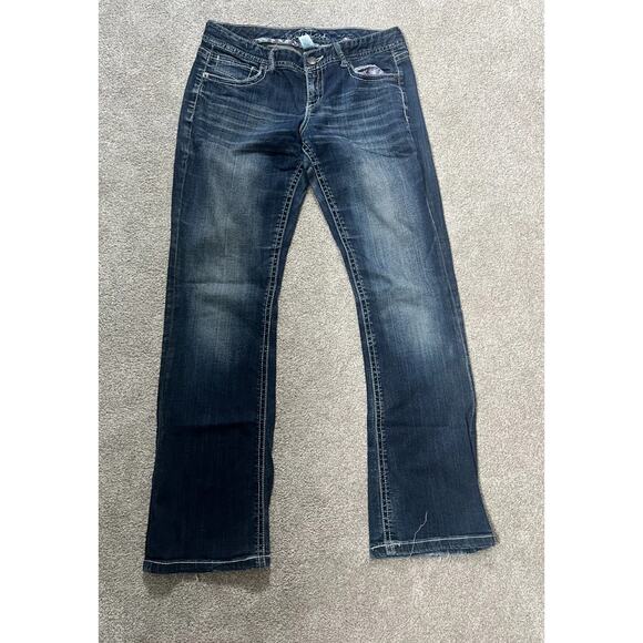Maurices Jeans Womens Size 7 / 8 Dark Blue Denim Original Bootcut Boho - Picture 1 of 9